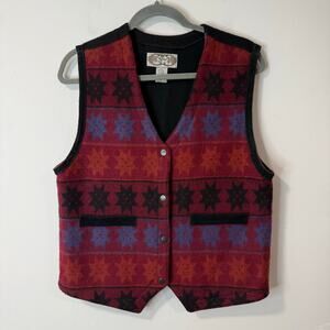 Angelique Imports Wool‎ Blend Vest Snap Front Western Vintage Medium